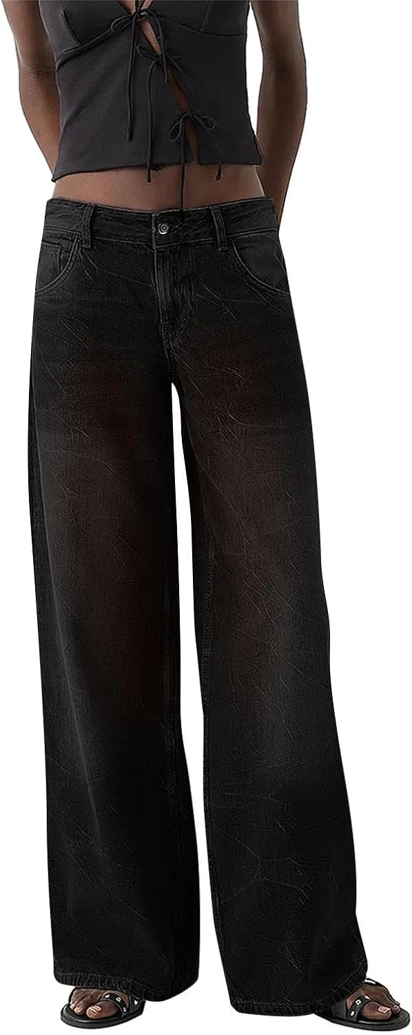 Baggy Jeans for Women 2025 Trendy Wide Leg Boyfriend Pants Y2k Streetwear Hippie Clothes Denim Outfit Western Wear