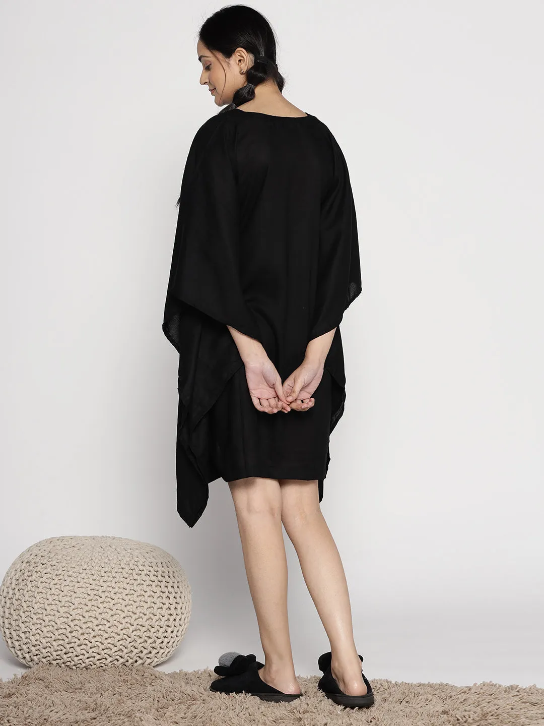 Black Rayon Kaftan - Social butterfly