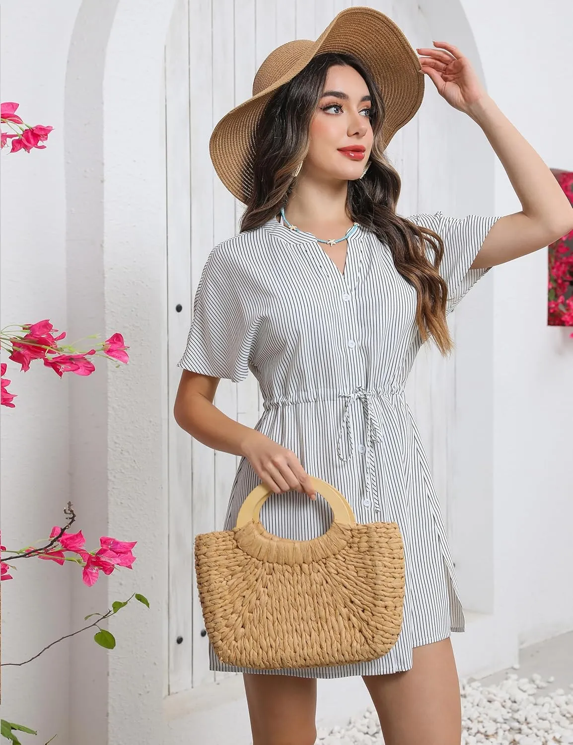 Blooming Jelly Women's Swimsuit Cover Ups Button Down Bathing Suit Coverups Bikini Beach Dress for Swimwear