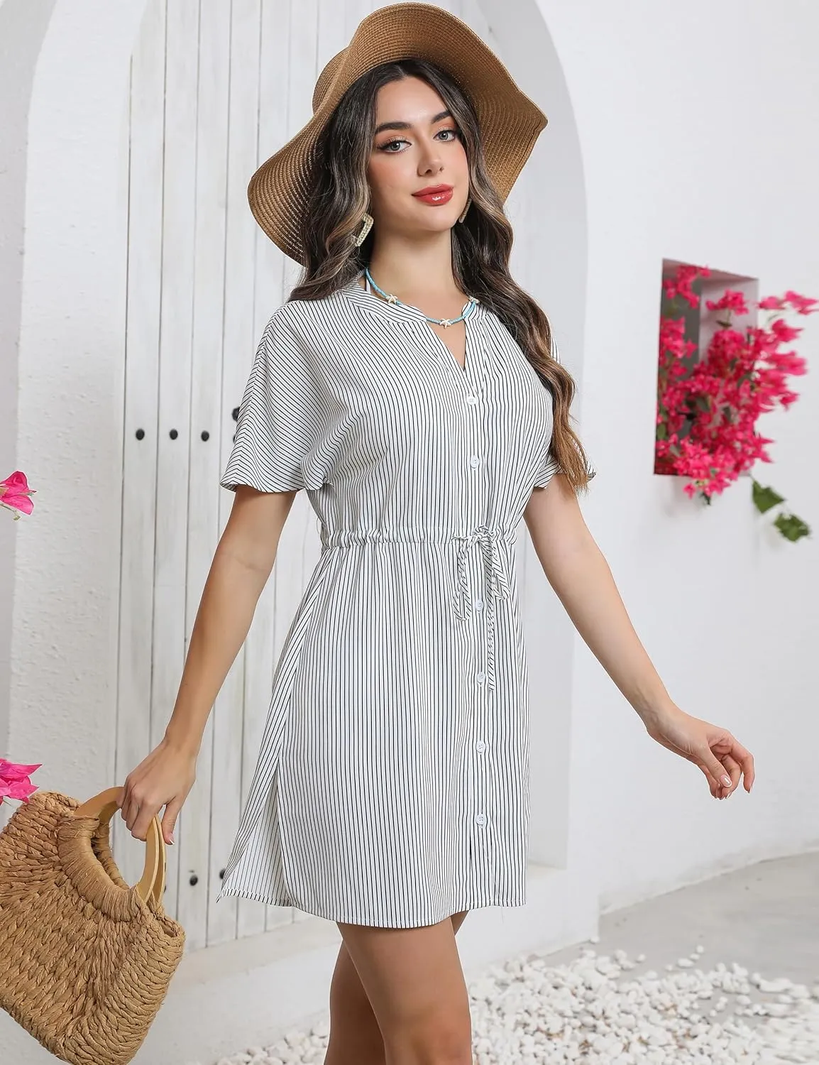 Blooming Jelly Women's Swimsuit Cover Ups Button Down Bathing Suit Coverups Bikini Beach Dress for Swimwear