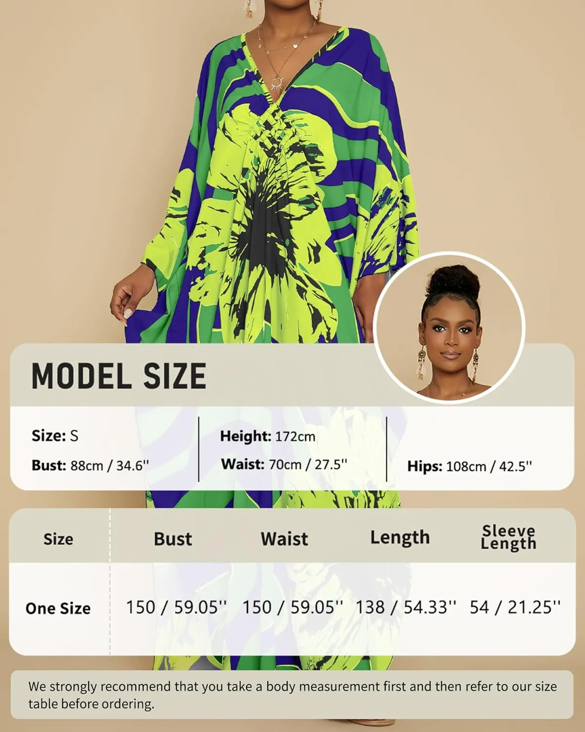 Bsubseach Women Floral Print Kaftan Dresses Plus Size Swimsuit Coverup 2025 Summer Bathing Suit Caftan Loungewear Beach Dress