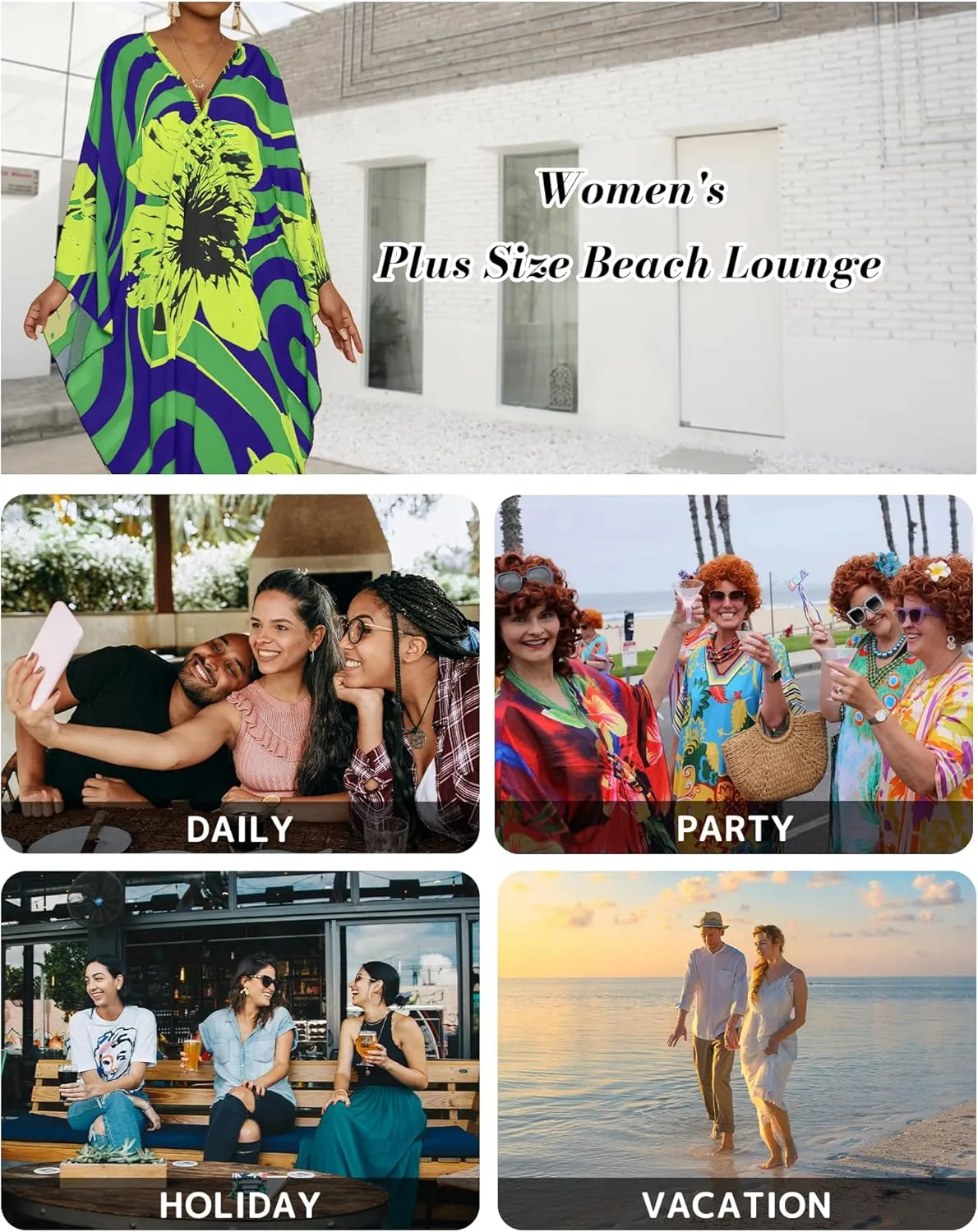 Bsubseach Women Floral Print Kaftan Dresses Plus Size Swimsuit Coverup 2025 Summer Bathing Suit Caftan Loungewear Beach Dress