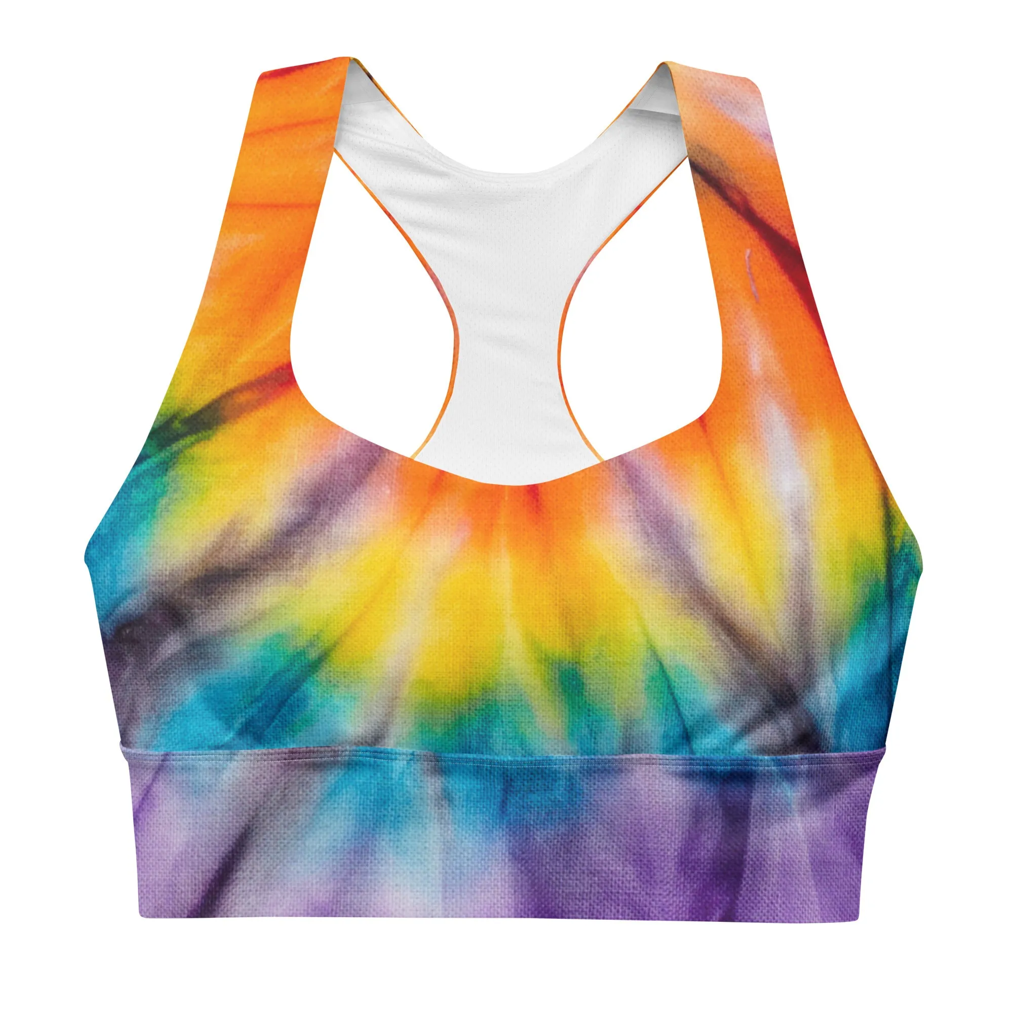 Colorful Tie Dye Longline Sports Bra, lioness-love