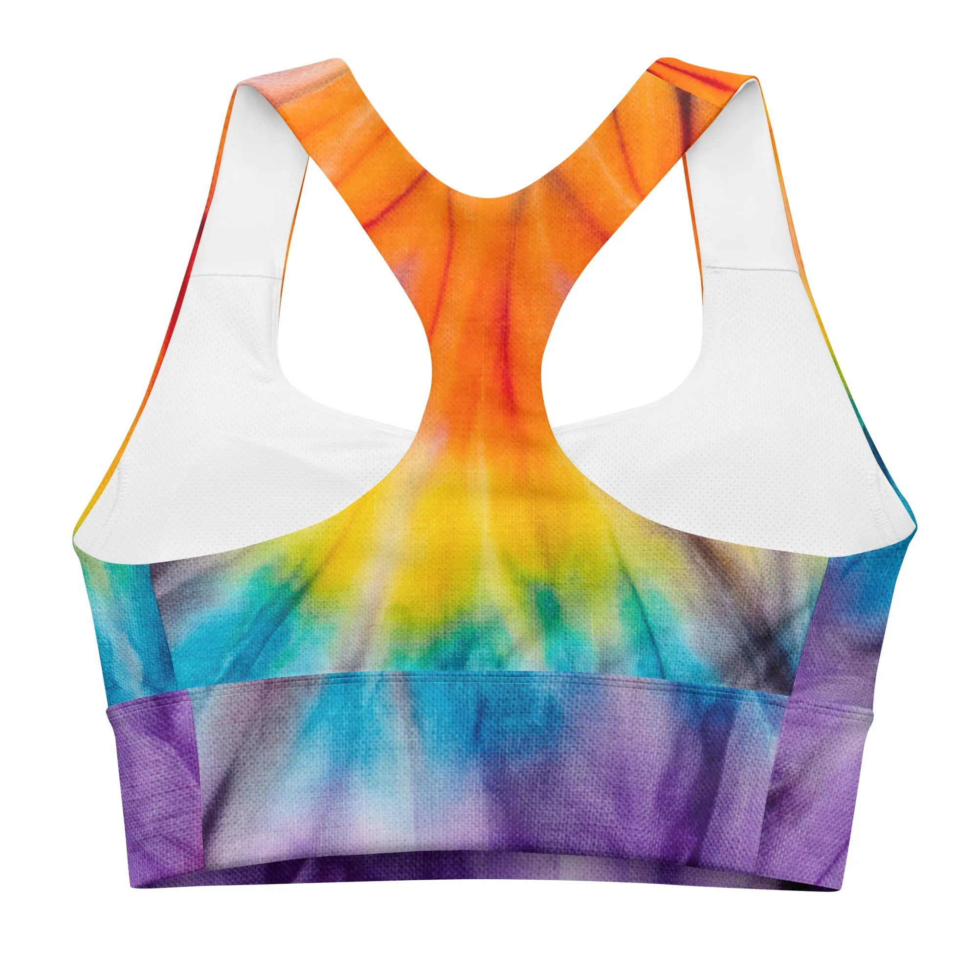 Colorful Tie Dye Longline Sports Bra, lioness-love