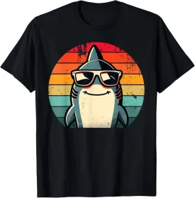 Cool Retro Shark in Sunglasses 70s 80s 90s Funny Shark T-Shirt