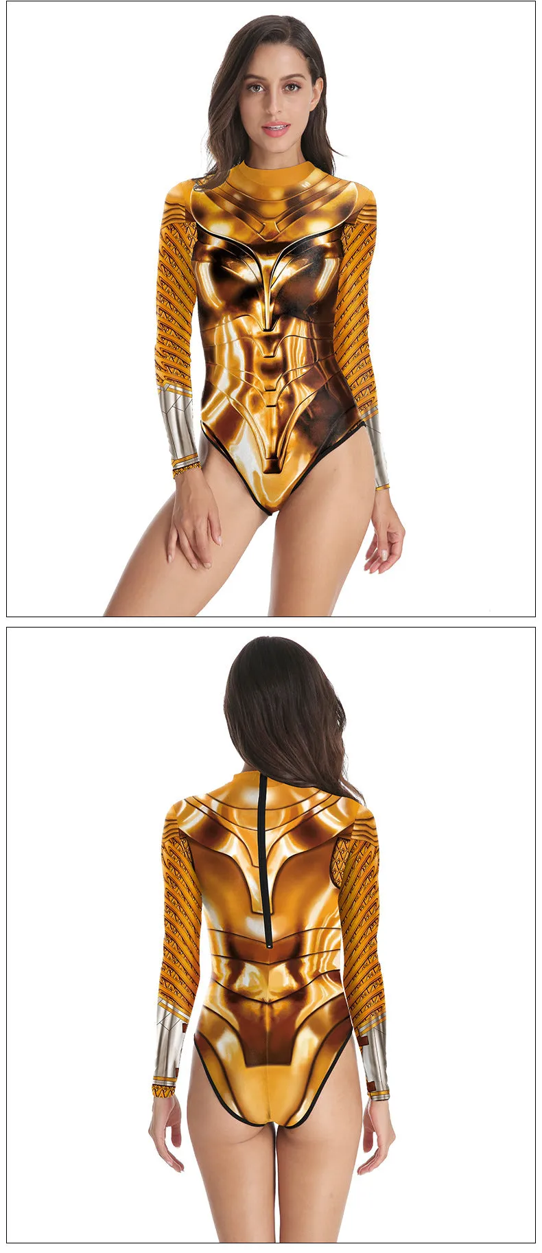 Digital Printed Long-sleeved Full-body Women's Swimsuit