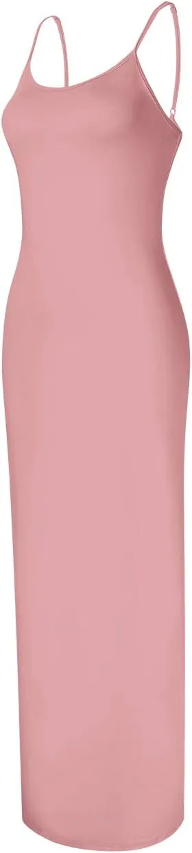 GloryStar Women Full Slip Under Dresses Sleeveless Adjustable Spaghetti Strap Cami Maxi Dress Nightgowns Sleepwear