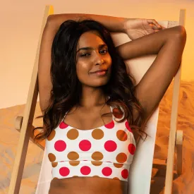Gold and Pink Polka Dots Sports Bra, lioness-love