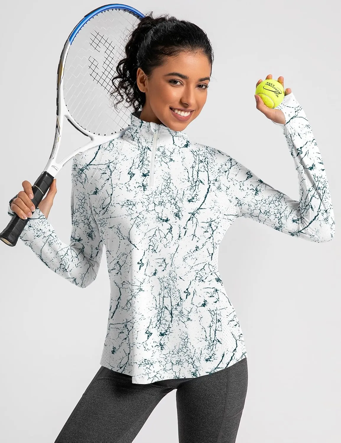 IECCP Womens Long Sleeve Shirts Sun Protection Quarter Zip Pullover Summer Quick Dry Athletic Hiking Running Workout Tops