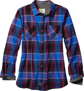 Legendary Whitetails Womens Cottage Escape Flannel Long Sleeve Plaid and Solid Color Clothes, Fitted Button Down