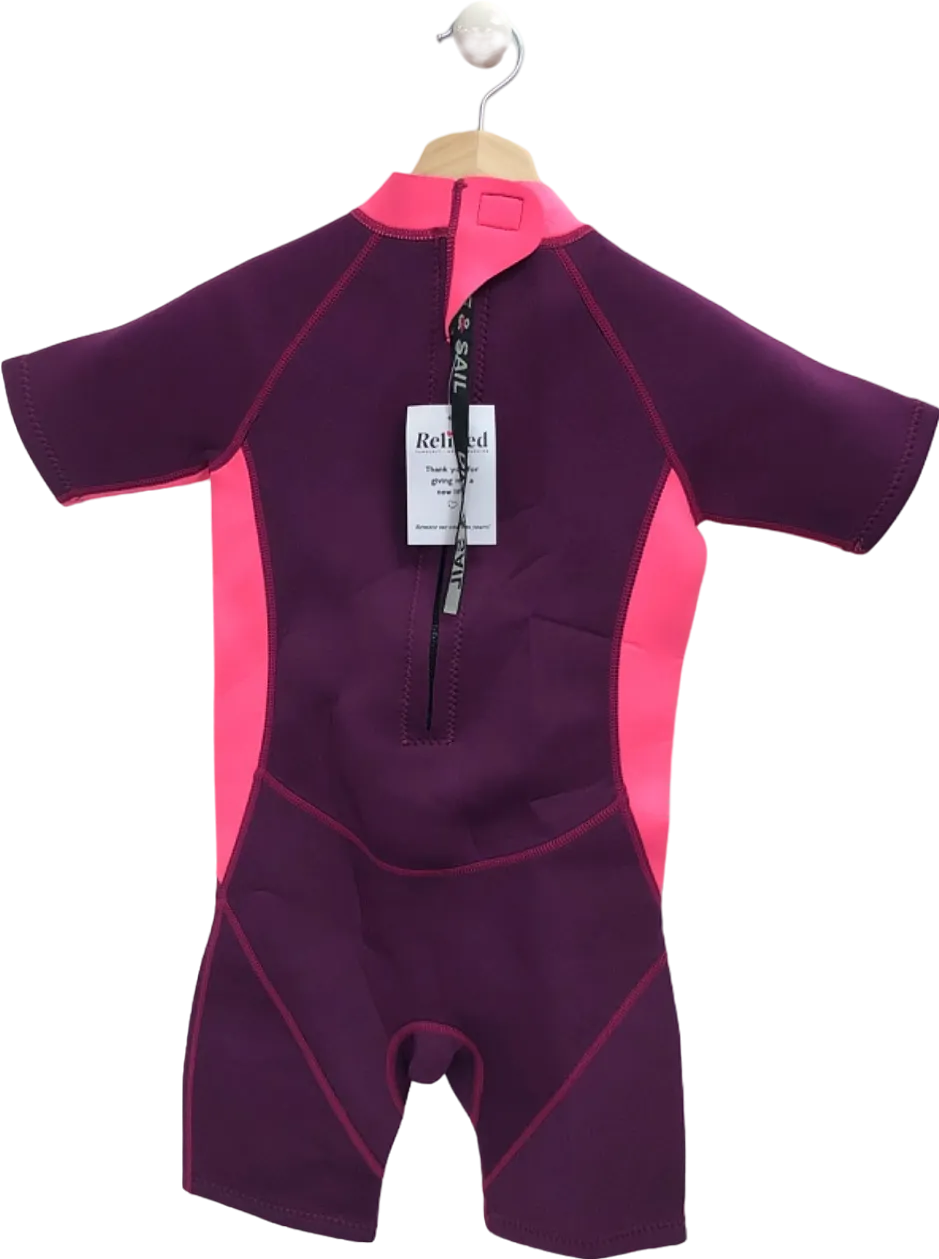 Manta Pink and Purple Short Sleeve Wetsuit XL