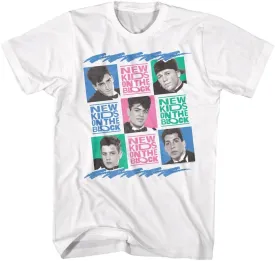 New Kids On The Block 80s Boy Band Adult White Short Sleeve T Shirt Vintage Style Graphic Tee