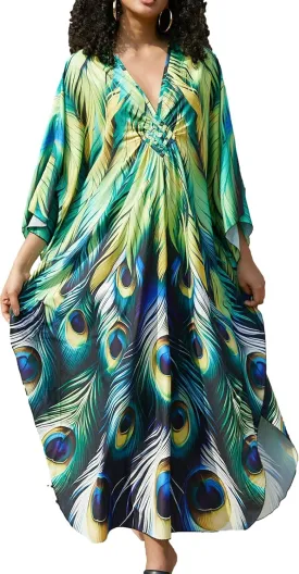 Swimsuit Cover ups Plus Size Caftans Beach Cover Up Maxi Beach Dress Vneck Batwing Sleeve Kaftan Dresses for Women