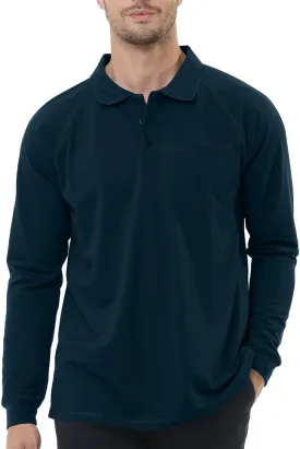 TIHEEN Men's Big & Tall Moisture Wicking Performance Golf Polo Shirt with Pocket Short Sleeve