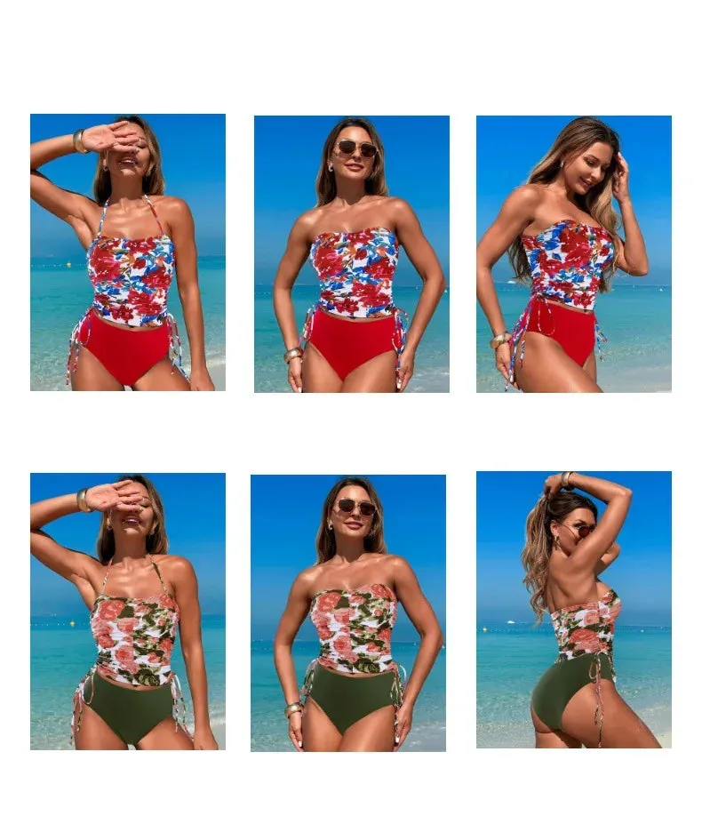 Two Piece bandeau High Waist bikini set