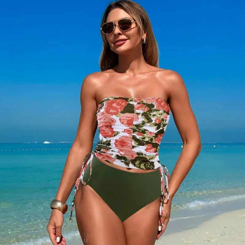 Two Piece bandeau High Waist bikini set