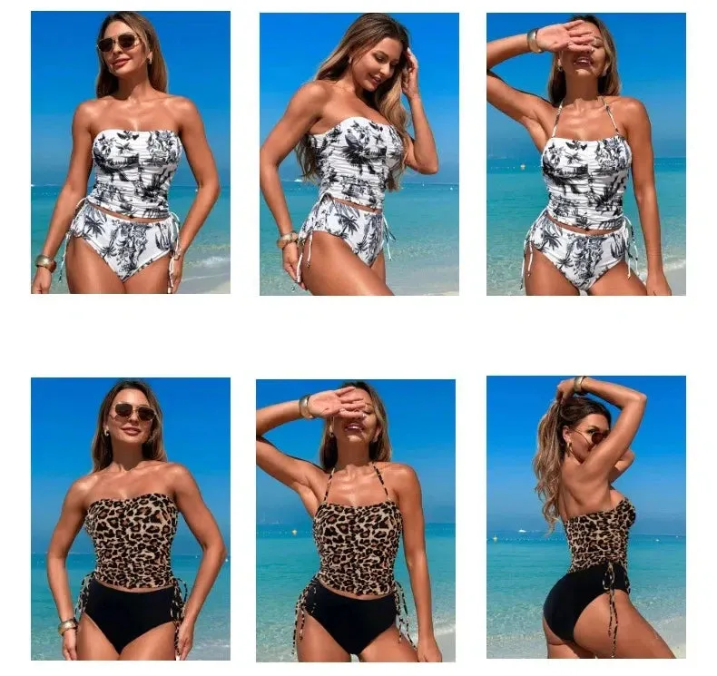Two Piece bandeau High Waist bikini set