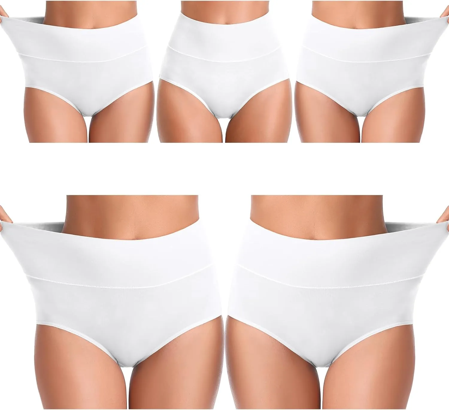 UMMISS Womens Underwear,Cotton High Waist Underwear for Women Full Coverage Soft Comfortable Briefs Panty Multipack