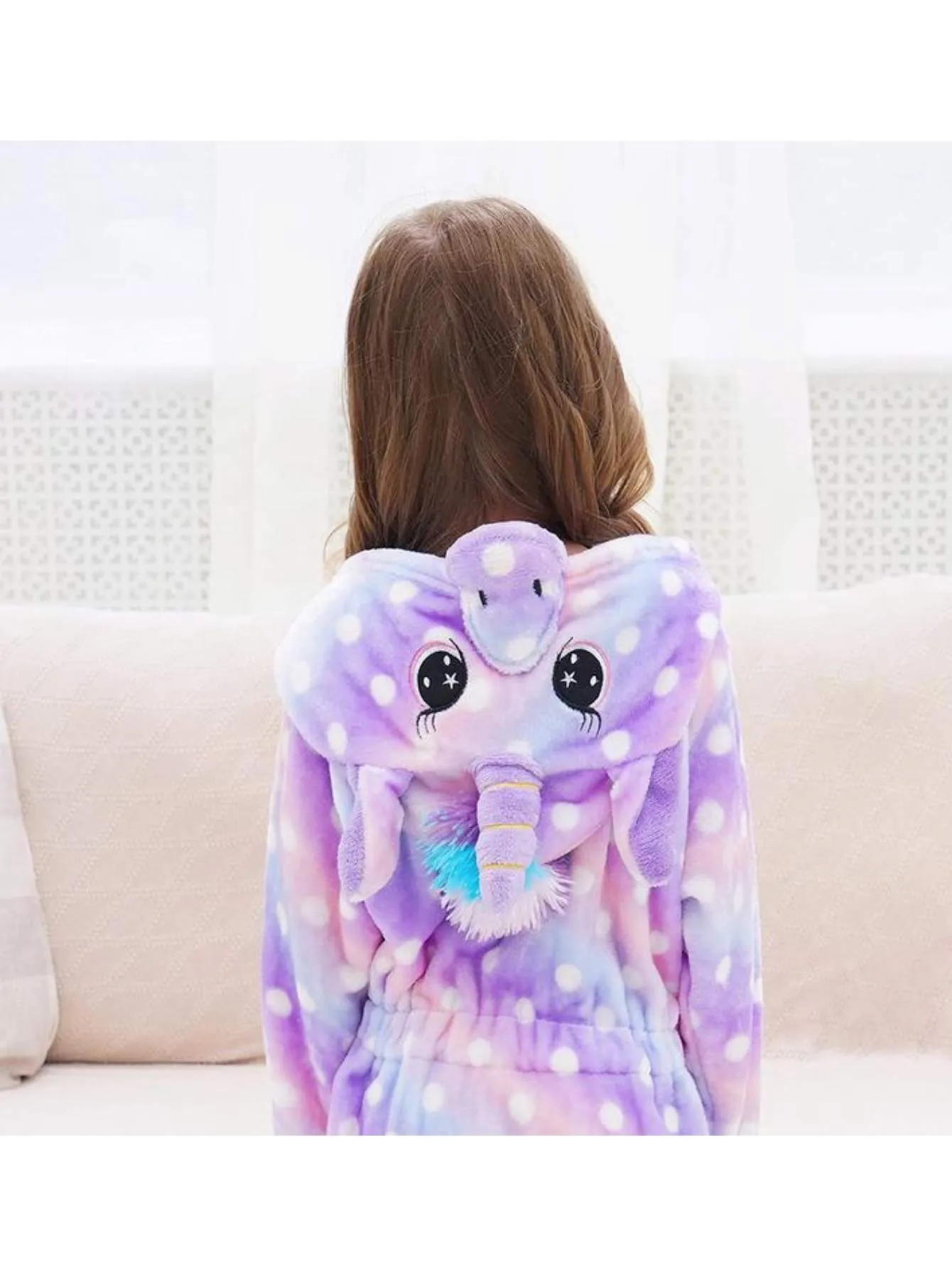 Unicorn Girls Robes Pajamas Light Purple Soft Hooded Bathrobe Sleepwear For Girls- Doctor Unicorn