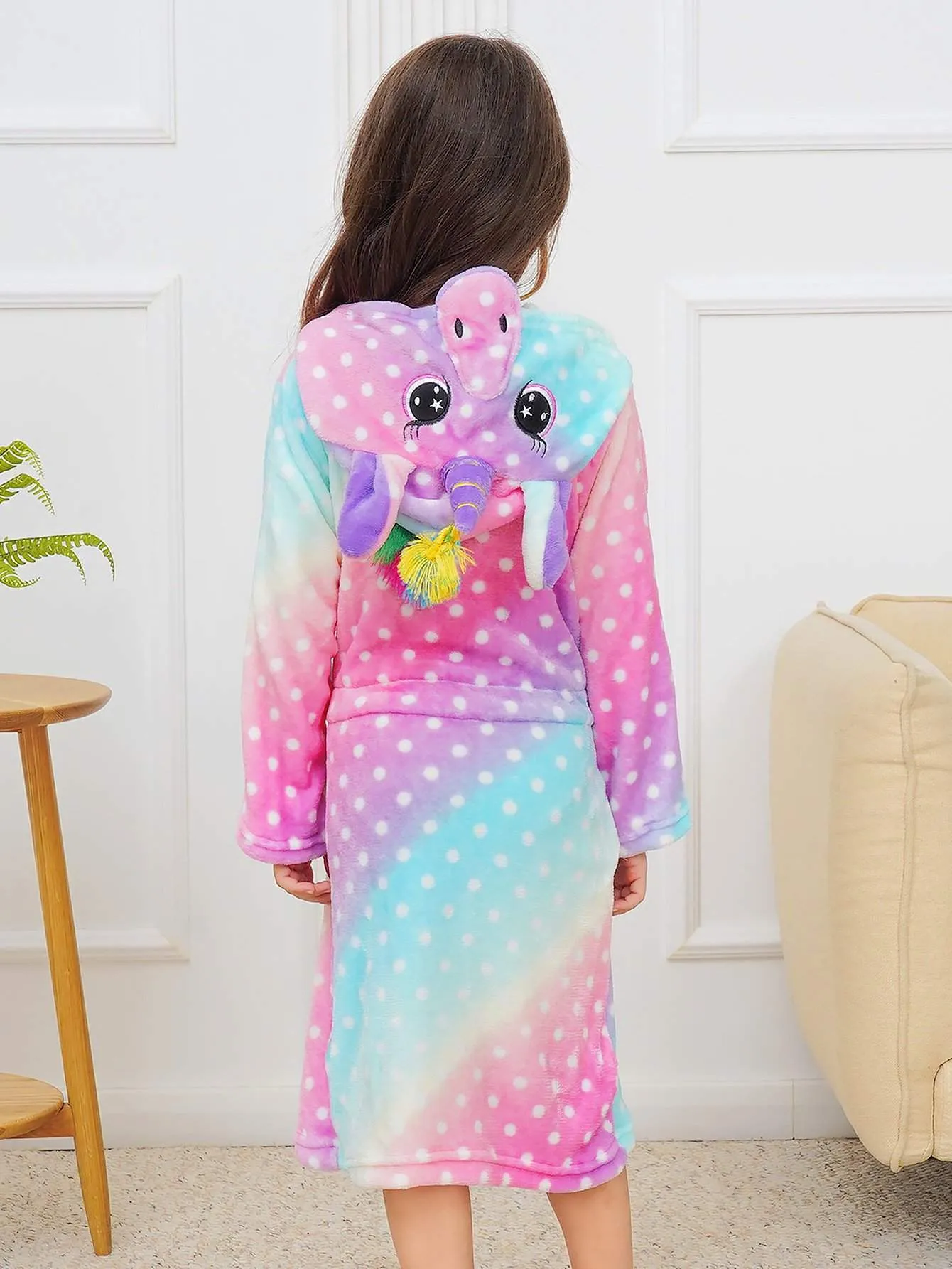 Unicorn Girls Robes Pajamas Pink Blue Rainbow Soft Hooded Bathrobe Sleepwear For Girls- Doctor Unicorn