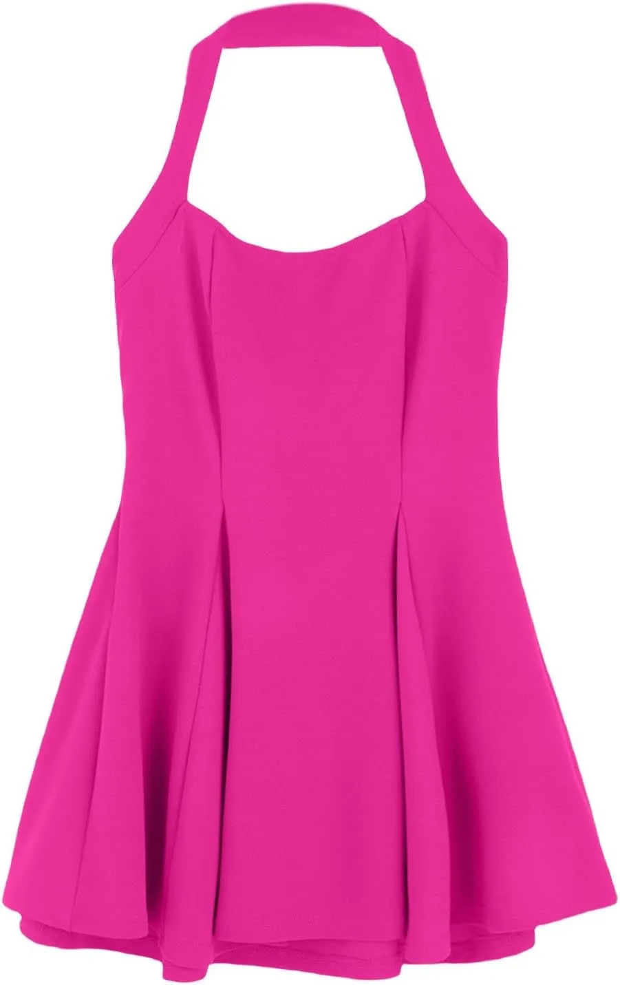 Women's 2025 Summer Dress Sleeveless Halter Neck Sundress Backless A Line Flared Flowy Club Party Mini Beach Dress
