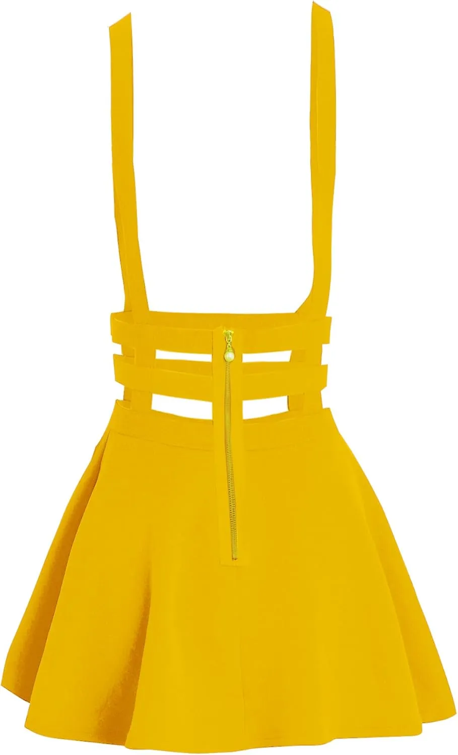 Women's Elastic Waist Pleated Short Braces Skirt Mini Suspender Skirt