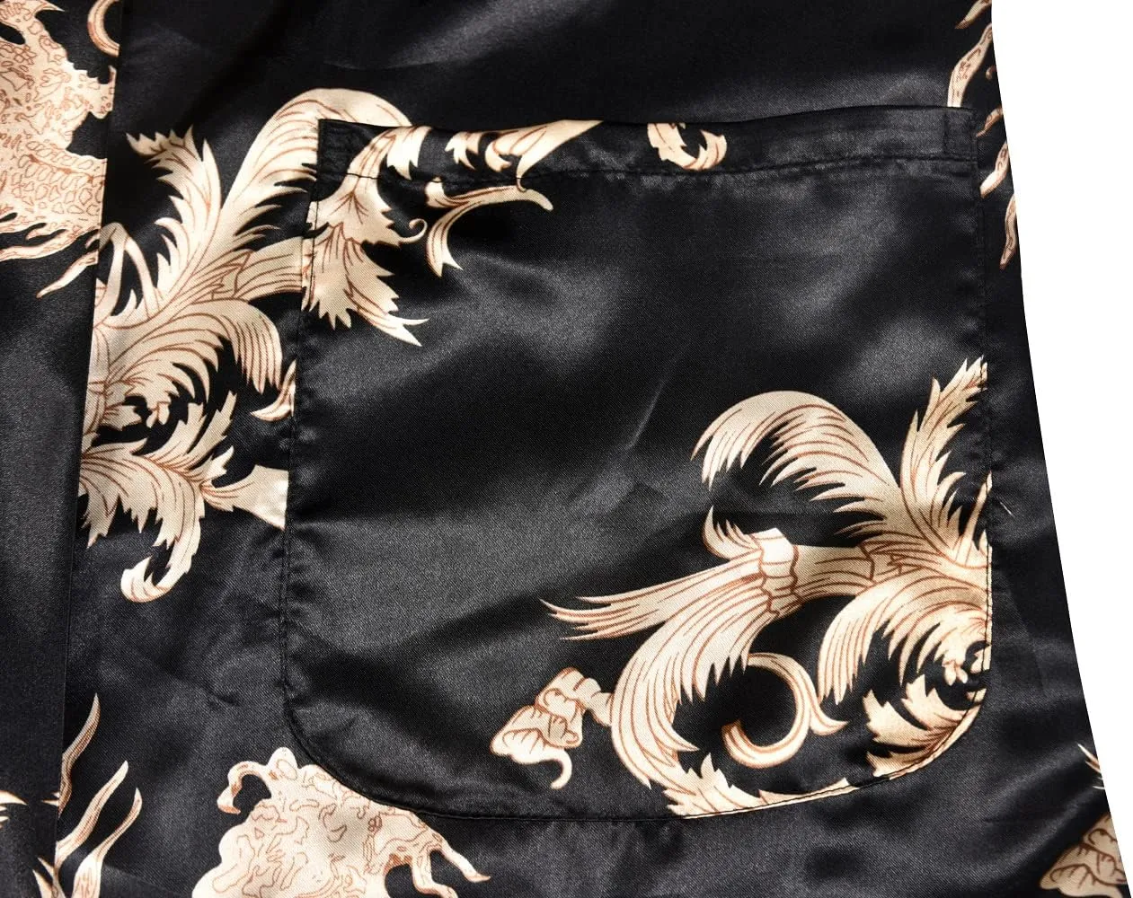 Women's Floral/Patterned Silky Kimono Robes Long Satin Bathrobes Sleepwear Loungewear