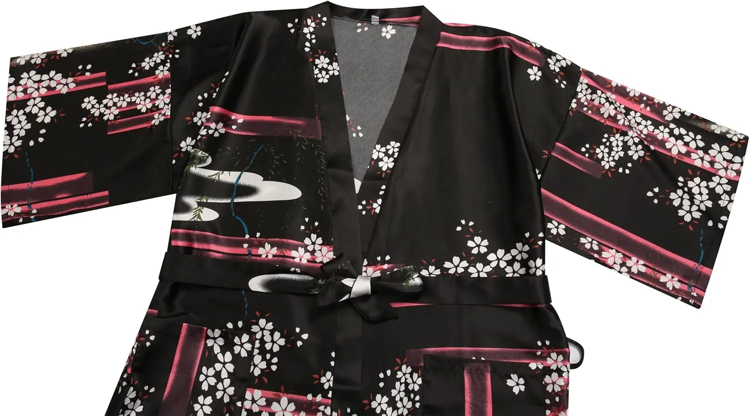 Women's Plus Size Floral Robes Long Satin Kimonos Bathrobes Patterned Long Silky Sleepwear Loungewear
