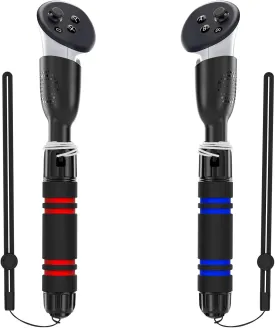 YOGES Handle Attachments Compatible with Meta Quest 3 / Oculus Quest 2 / Quest Pro/Rift S Controller, VR Sticks Gorilla Tag Long Arms Dual Controller Extensions Grips for Beat Saber More VR Games